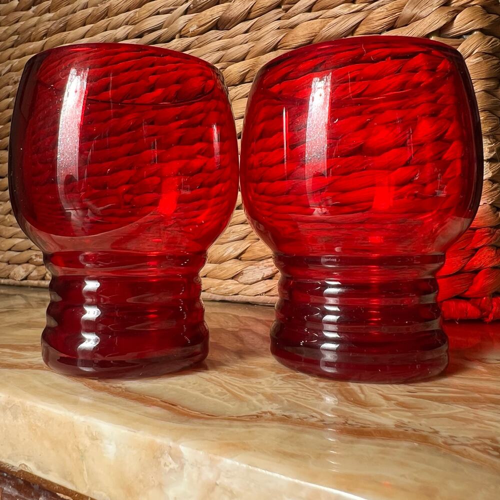 Pair Ruby Red Glasses